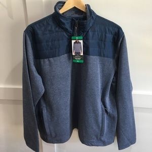 EDDIE BAUER- MIXED MEDIA PULLOVER 1/4 ZIP SZ L